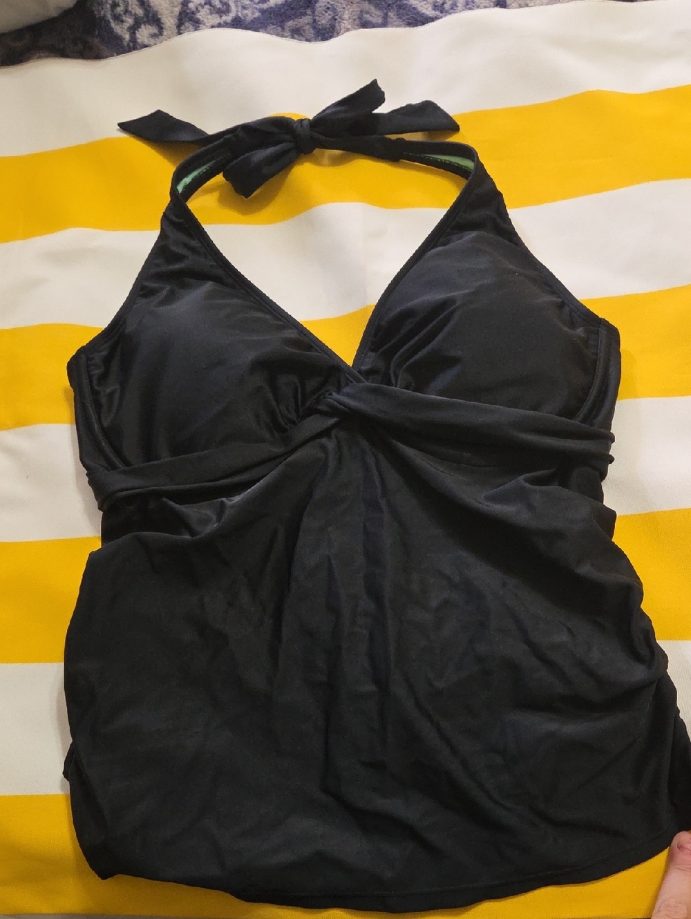 Athleta Black Halter Tankini Top